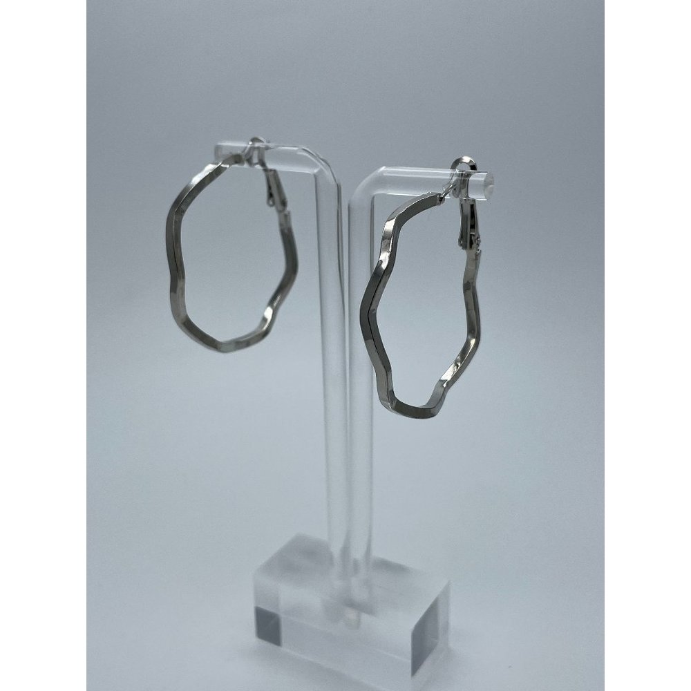 Stainless Steel, Crooked Hoop Earrings, Simple Earrings, Hoop Earrings, Minimal